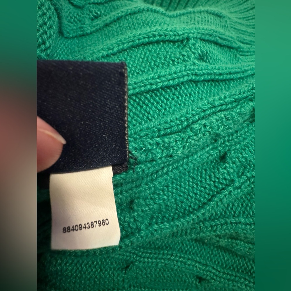 🔴Chaps Teal Cable-Knit V-Mock Sweater - Picture 5 of 5